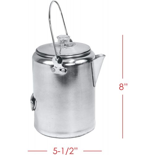  Texsport Aluminum 9 Cup Percolator Coffee Maker for Outdoor Camping