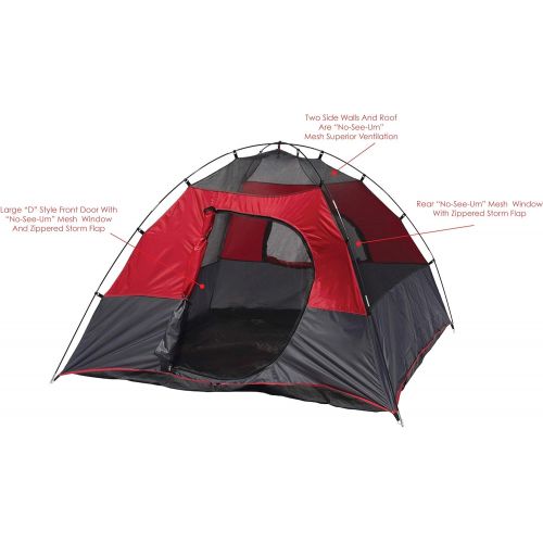  Texsport Lost Lake Square Dome Camping Outdoor Tent, Molten Lava/Grey