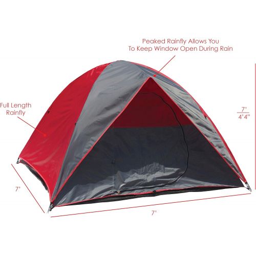 Texsport Lost Lake Square Dome Camping Outdoor Tent, Molten Lava/Grey