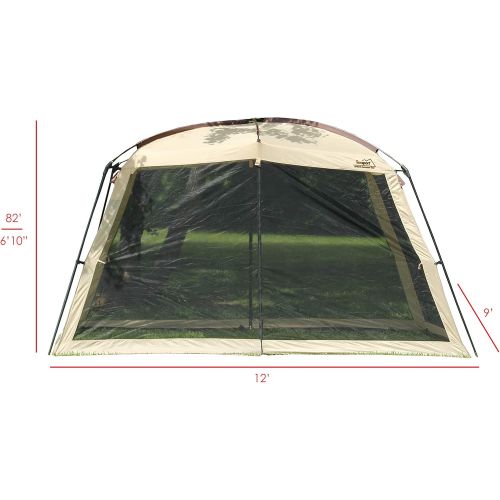  Texsport Wayford 12 x 9 Portable Mesh Screenhouse Arbor Canopy for Backyard and Camping