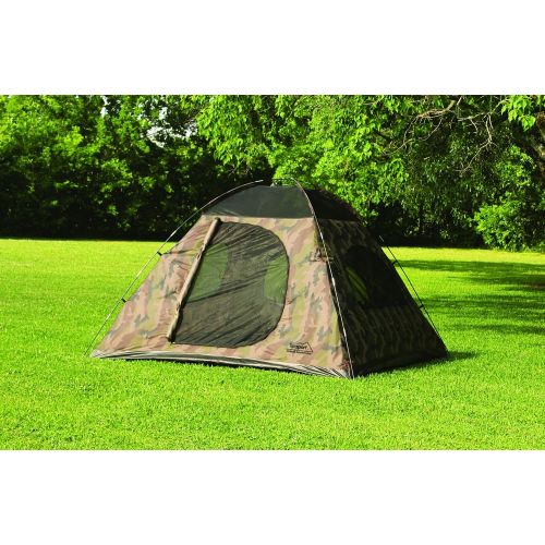  Texsport 5 Person Headquarters Camo Square Dome Family Camping Backpacking Tent