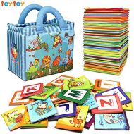 [아마존 핫딜] [아마존핫딜]Teytoy teytoy Baby Toy Zoo Series 26pcs Soft Alphabet Cards with Cloth Bag for Over 0 Years