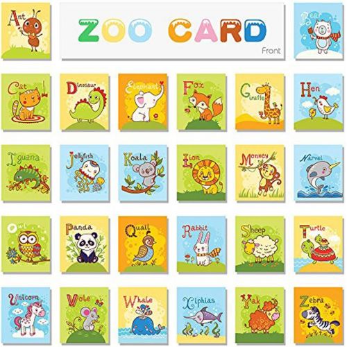  [아마존 핫딜] [아마존핫딜]Teytoy teytoy Baby Toy Zoo Series 26pcs Soft Alphabet Cards with Cloth Bag for Over 0 Years