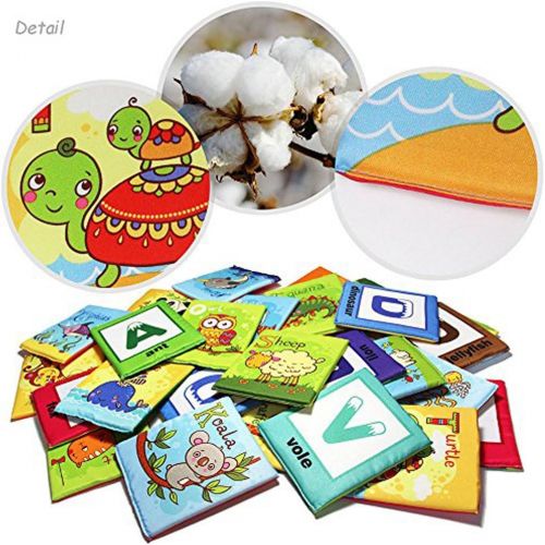  [아마존 핫딜] [아마존핫딜]Teytoy teytoy Baby Toy Zoo Series 26pcs Soft Alphabet Cards with Cloth Bag for Over 0 Years