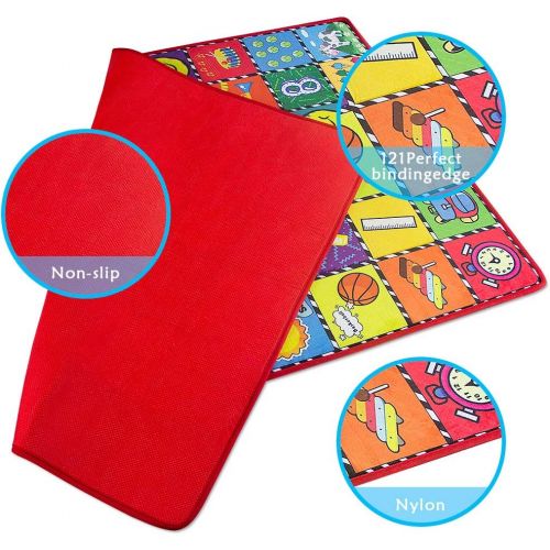  teytoy Baby Rug for Crawling - How Many are There? Kids Area Rugs Educational Play Mat for Room Decor, Count Game, Learn Animals, Expressions, Family Beach Carpet Outdoor Indoor Gi