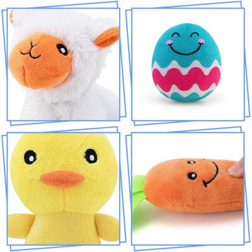  teytoy My First Easter Basket Playset Stuffed, Nontoxic Fabric Baby Toys Activity Easter Egg Fillers, Easter Party Decoration for Infants Boys and Girls