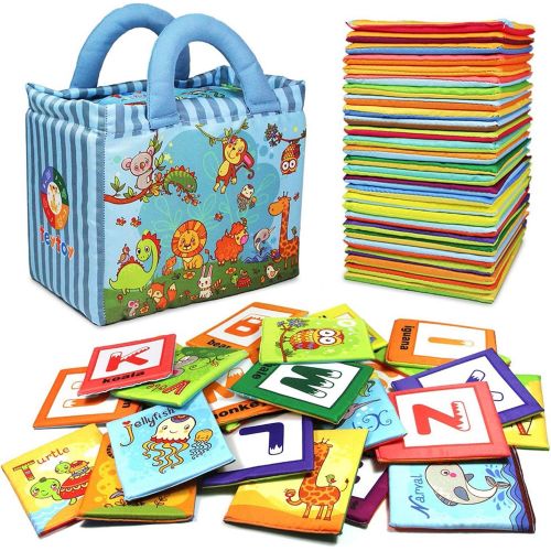  TEYTOY Baby Toy Zoo Series 26pcs Soft Alphabet Cards with Cloth Bag for Over 0 Years