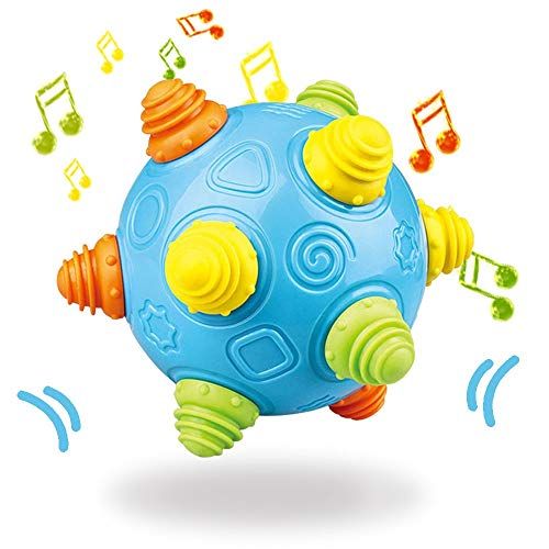  Teytoy Baby Music Shake Dancing Ball Toy, BPA Free Bouncing Sensory Developmental Ball for Boys and Girls