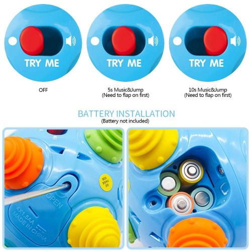  Teytoy Baby Music Shake Dancing Ball Toy, BPA Free Bouncing Sensory Developmental Ball for Boys and Girls