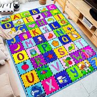 [아마존베스트]teytoy Baby Play Mat, Baby Crawling Mat Super Soft Carpet Plush Surface Non-Slip Design, Baby Floor Playmat for Kids Area Rugs Learning Alphabet, Great Gift for Girls & Boys (59 x