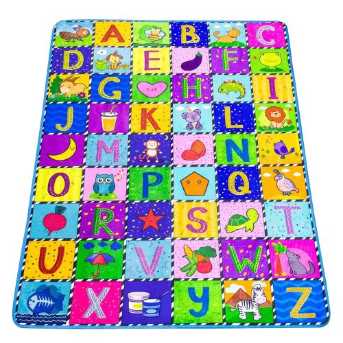  [아마존베스트]teytoy Baby Play Mat, Baby Crawling Mat Super Soft Carpet Plush Surface Non-Slip Design, Baby Floor Playmat for Kids Area Rugs Learning Alphabet, Great Gift for Girls & Boys (59 x