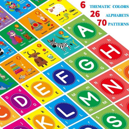  [아마존베스트]teytoy Baby Soft Alphabet Cards Toys, 26Pcs ABC Alphabet Flash Cards Early Learning Toy with Storage Bag, Washable Soft Letter Toy for Toddlers Kids Boys Girls Over 0 Years