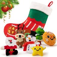 teytoy Christmas Baby Toys Stuffed Animal Plush Toy, Cute Baby Christmas Stocking with Santa Claus Snowman Christmas Gift & Decoration for Babies, Kids, Toddlers, Holiday Xmas Part