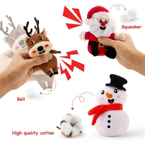  teytoy Christmas Baby Toys Stuffed Animal Plush Toy, Cute Baby Christmas Stocking with Santa Claus Snowman Christmas Gift & Decoration for Babies, Kids, Toddlers, Holiday Xmas Part