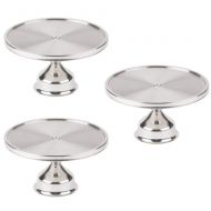 Tezzorio Tableware (Set of 3) Stainless Steel Cake Stand 13-Inches Diameter, Commercial Grade Cake Decorating Stand by Tezzorio