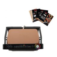 T-fal T-FAL GC704 OptiGrill with Recipe Books Indoor Electric Grill Removable Ceramic Plates -Brown