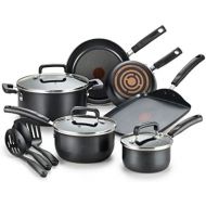 [아마존 핫딜] [아마존핫딜]T-fal C530SC Signature Nonstick Dishwasher Safe Cookware Set, Nonstick Pots and Pans Set, Thermo-Spot Heat Indicator, 12 Piece, Black