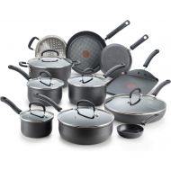 [아마존핫딜][아마존 핫딜] T-fal E765SH Ultimate Hard Anodized Nonstick 17 Piece Cookware Set, Black