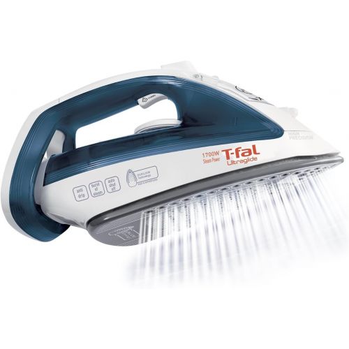 테팔 [아마존베스트]T-fal Steam, Ceramic Flat Iron, Scratch Resistant, Anti-Drip and Auto-Off System, 1700 Watt, Blue