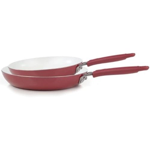 테팔 [아마존베스트]T-fal WearEver 2100097222 C943S264 Saute Pan Cookware Set, 10-Inch and 8-Inch, Red