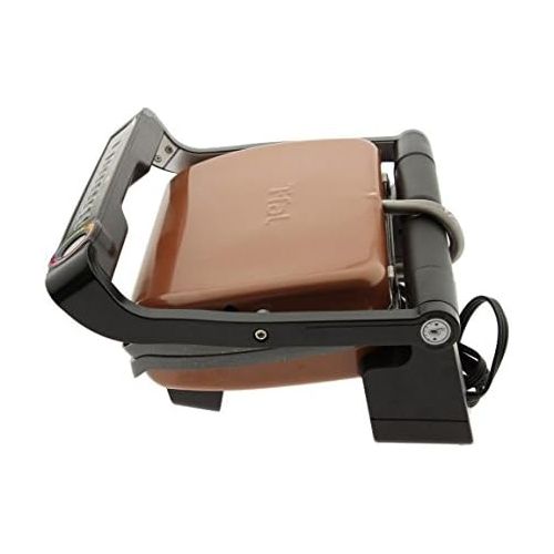 테팔 [아마존베스트]T-fal GC704 OptiGrill Stainless Steel Indoor Electric Grill with Removable and Dishwasher Safe plates,1800-watt, Copper Cream