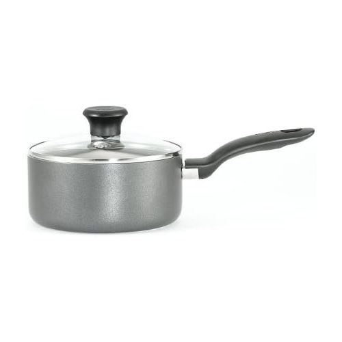 테팔 [아마존베스트]T-fal B16790 Initiatives Nonstick Inside and Out Sauce Pan with Glass Lid Cover Cookware, 3-Quart, Gray