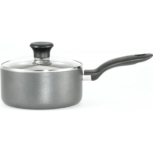 테팔 [아마존베스트]T-fal B16790 Initiatives Nonstick Inside and Out Sauce Pan with Glass Lid Cover Cookware, 3-Quart, Gray