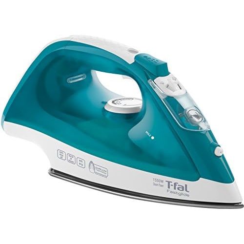 테팔 [아마존베스트]T-fal FV1565U0 Fastglide Non-Stick and Scratch Resistant Durilium Ceramic Soleplate Steam Iron with Anti-Drip and Auto-off System, 1550-Watt, Turquoise