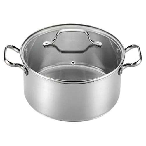 테팔 [아마존베스트]T-fal E75846 Performa Stainless Steel Dishwasher Safe Induction Compatible Dutch Oven Cookware, 5.5-Quart, Silver