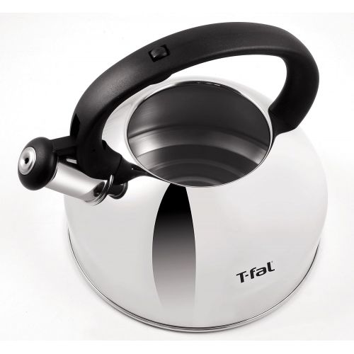 테팔 [아마존베스트]T-fal C76220 Specialty Stainless Steel Dishwasher Safe Whistling Coffee and Tea Kettle, 3-Quart, Silver