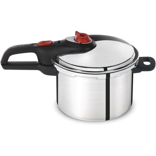 테팔 [아마존베스트]T-fal P2614634 Secure Aluminum Initiatives 12-PSI Pressure Cooker Cookware, 6-Quart, Siver