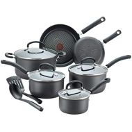 [아마존베스트]T-fal E765SC Ultimate Hard Anodized Nonstick 12 Piece Cookware Set, Dishwasher Safe Pots and Pans Set, Black