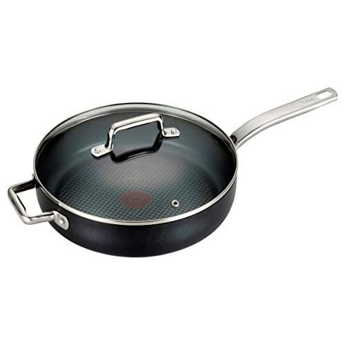 테팔 [아마존베스트]T-fal C51782 ProGrade Titanium Nonstick Thermo-Spot Dishwasher Safe PFOA Free with Induction Base Saute Pan Jumbo Cooker Cookware, 5-Quart, Black