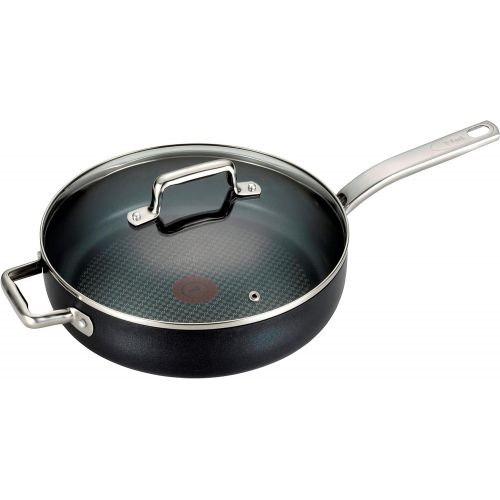 테팔 [아마존베스트]T-fal C51782 ProGrade Titanium Nonstick Thermo-Spot Dishwasher Safe PFOA Free with Induction Base Saute Pan Jumbo Cooker Cookware, 5-Quart, Black