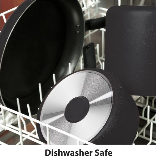 테팔 [아마존베스트]T-fal A80789 Specialty Nonstick Dishwasher Safe Oven Safe PFOA-Free Jumbo Wok Cookware, 14-Inch, Black
