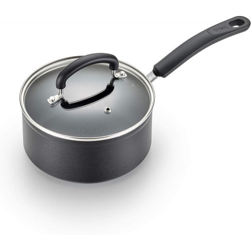 테팔 [아마존베스트]T-fal C5612464 Titanium Advanced Nonstick Thermo-Spot Heat Indicator Dishwasher Safe Cookware Saucepan, 3-Quart, Black - 2100103843