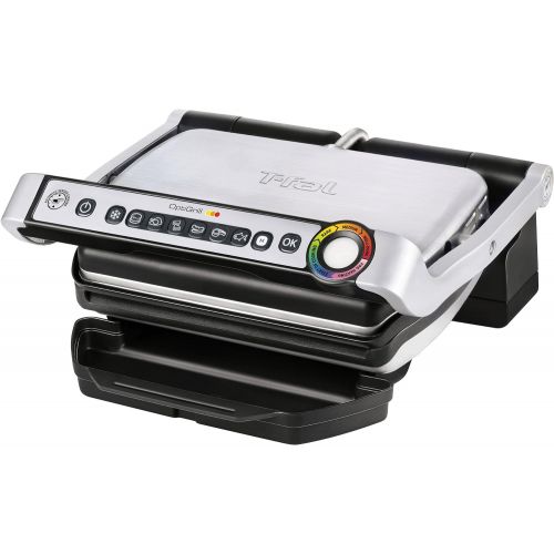 테팔 [아마존베스트]T-fal GC70 OptiGrill Electric Grill, Indoor Grill, Removable Nonstick Dishwasher Safe Plates, 4 Servings, Silver