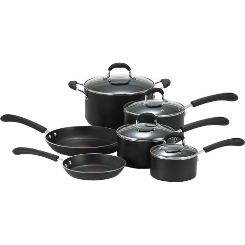 테팔 [아마존베스트]T-fal E938SA Professional Total Nonstick Oven Safe Thermo-Spot Heat Indicator 10-Piece Dishwasher Safe Cookware Set, Black