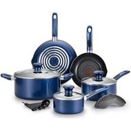 [아마존베스트]T-fal B037SE64 Excite ProGlide Nonstick Thermo-Spot Heat Indicator Dishwasher Oven Safe Cookware Set, 14-Piece, Blue