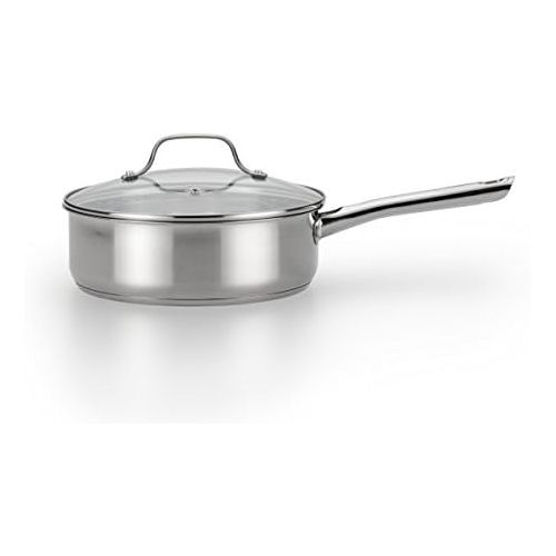 테팔 [아마존베스트]T-fal E76032 Performa Stainless Steel Dishwasher Safe Oven Safe Deep Saute Pan Cookware, 3.5-Quart, Silver