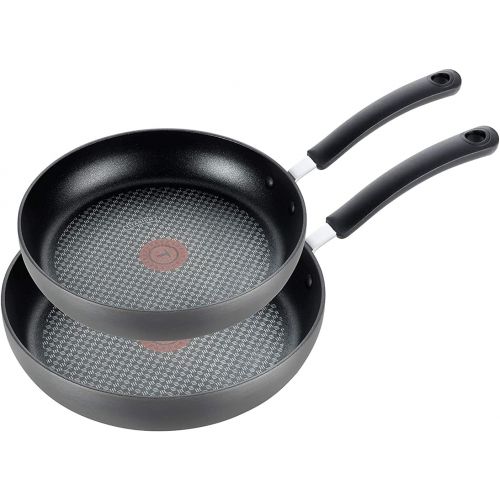  T-fal Ultimate Hard Anodized Titanium Nonstick 2 Piece Fry Pan Cookware Set, 8 and 10.25-Inch, Gray