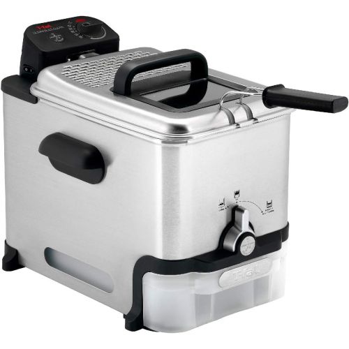  T-fal Deep Fryer with Basket, Stainless Steel, Easy to Clean Deep Fryer, Oil Filtration, 2.6-Pound, Silver, Model FR8000