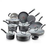 T fal Ultimate Hard Anodized Nonstick 17 Piece Cookware Set, Black