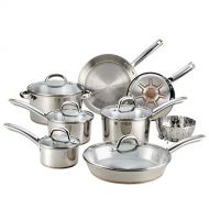 T-fal C836SD Ultimate Stainless Steel Copper Bottom 13 PC Cookware Set, Piece, Silver: Kitchen & Dining