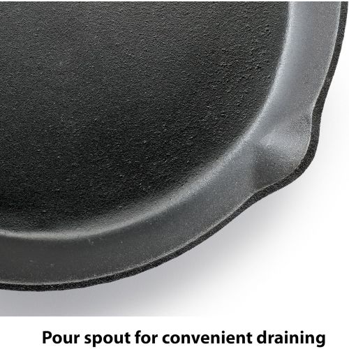  T-fal E83407 Pre-Seasoned Nonstick Durable Cast Iron Skillet / Fry pan Cookware, 12-Inch, Black -