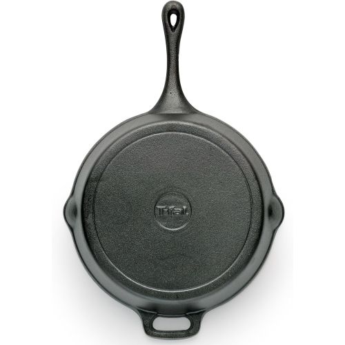  T-fal E83407 Pre-Seasoned Nonstick Durable Cast Iron Skillet / Fry pan Cookware, 12-Inch, Black -