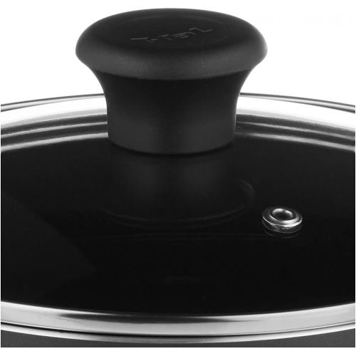  T-fal B16790 Initiatives Nonstick Inside and Out Sauce Pan with Glass Lid Cover Cookware, 3-Quart, Gray