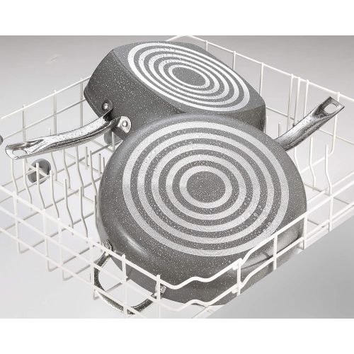  T-fal C41282 Endura Granite Ceramic Nonstick Thermo-Spot Heat Indicator Dishwasher Oven Safe PFOA Free Jumbo Cooker with Lid Cookware, 5-Quart, Gray