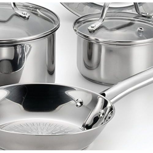  T-fal E75824 Performa Stainless Steel Dishwasher Safe Oven Safe Sauce Pan Cookware, 3-Quart, Silver