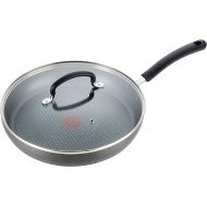 T-fal Dishwasher Safe Cookware Fry Pan with Lid Hard Anodized Titanium Nonstick, 12-Inch, Black